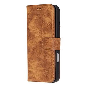 Solidenz Moda Book iPhone 16 Plus echt leren hoesje - Lichtbruin - 4