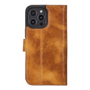 Solidenz Moda Book iPhone 16 Pro echt leren hoesje - Lichtbruin - 1