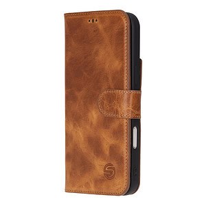 Solidenz Moda Book iPhone 16 Pro echt leren hoesje - Lichtbruin - 5