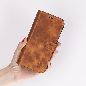 Solidenz Moda Book iPhone 16 Pro echt leren hoesje - Lichtbruin - 7