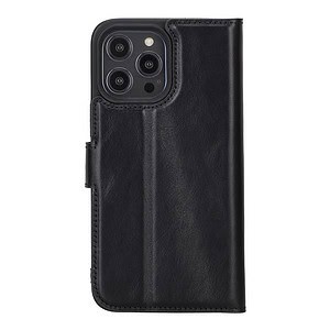 Solidenz Moda Book iPhone 16 Pro echt leren hoesje - Zwart - 1