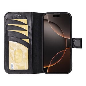 Solidenz Moda Book iPhone 16 Pro echt leren hoesje - Zwart - 3