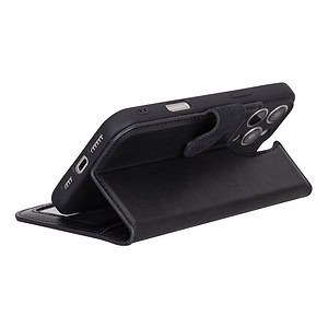 Solidenz Moda Book iPhone 16 Plus echt leren hoesje - Zwart - 6