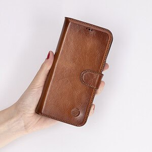 Solidenz Moda Book iPhone 16 Plus echt leren hoesje - Bruin - 6