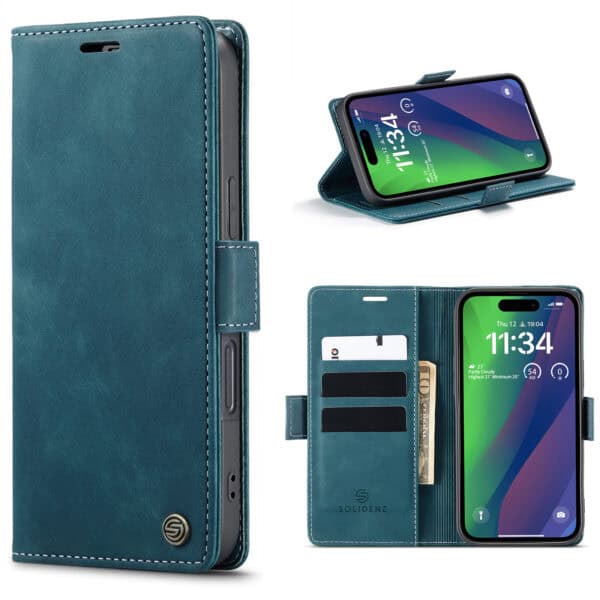 Solidenz Urban Book iPhone 16 Pro hoesje - Blauw