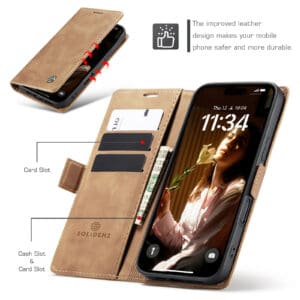 Solidenz Urban Book iPhone 16 Pro Max hoesje - Bruin - 5