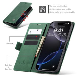 Solidenz Urban Book iPhone 16 Plus hoesje - Groen - 5