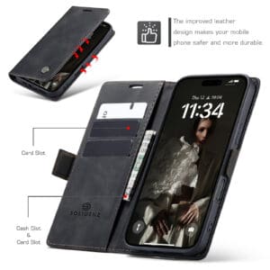 Solidenz Urban Book iPhone 16 Pro hoesje - Zwart - 5