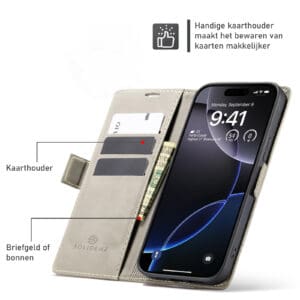 Solidenz Urban Book iPhone 16e hoesje - Beige - 5