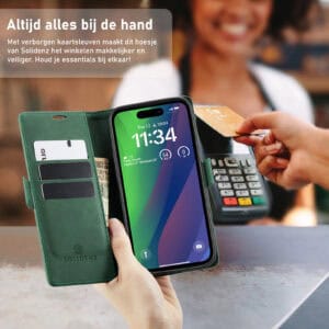 Solidenz Urban Book iPhone 16e hoesje - Groen - 7