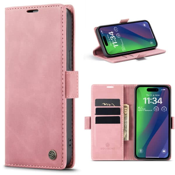 Solidenz Urban Book iPhone 16e hoesje - Roze
