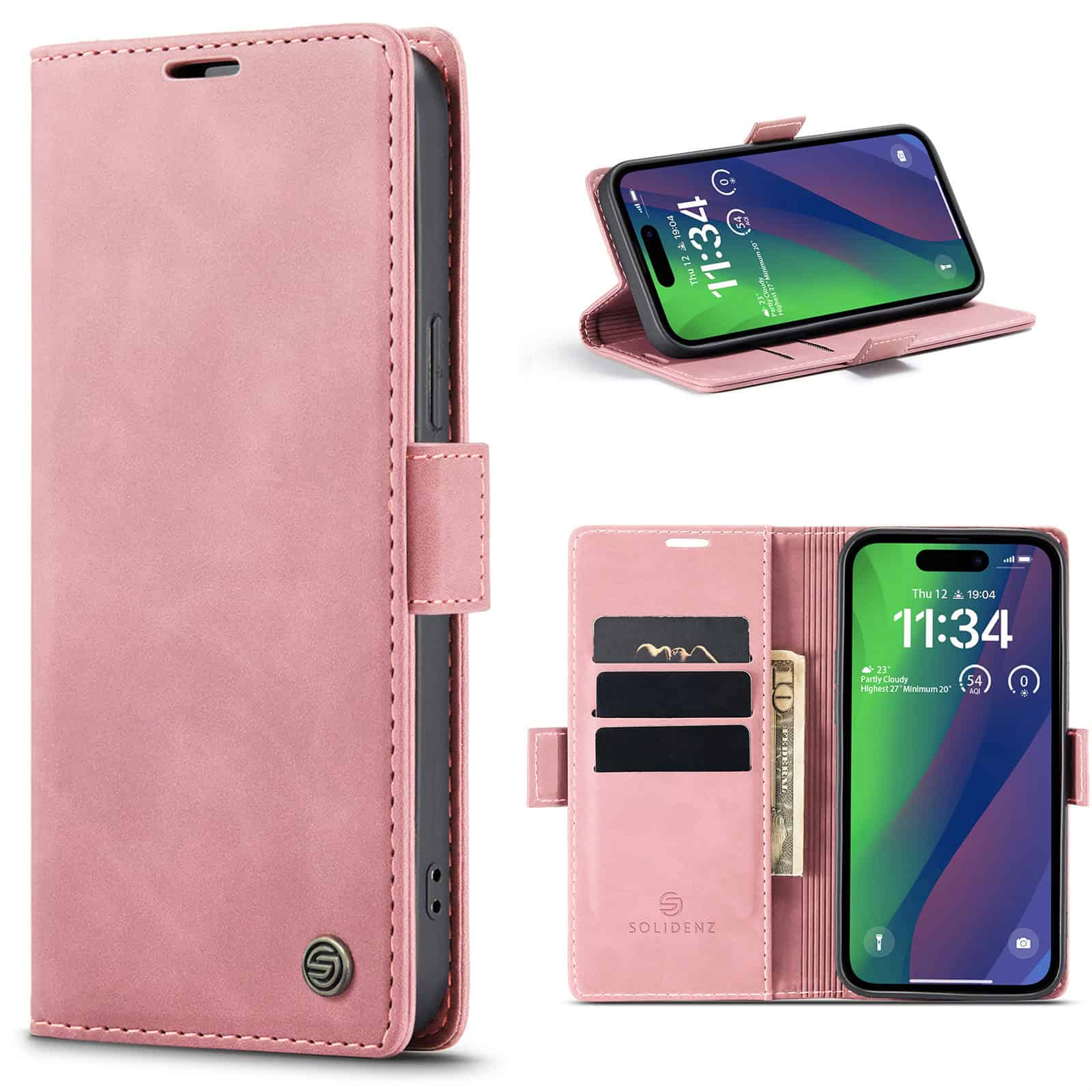 Solidenz Urban Book iPhone 16e hoesje - Roze Main Image