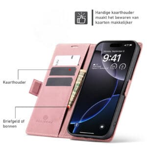 Solidenz Urban Book iPhone 16e hoesje - Roze - 5