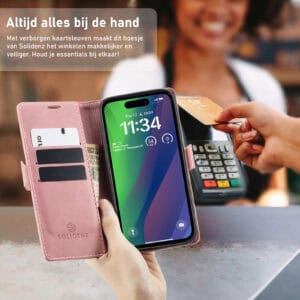Solidenz Urban Book iPhone 16e hoesje - Roze - 7