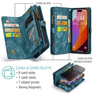 Solidenz Urban Wallet iPhone 16 Pro hoesje - Blauw - 11