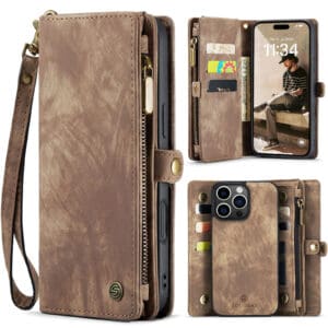 Solidenz Urban Wallet iPhone 16 Pro hoesje - Bruin Main Image