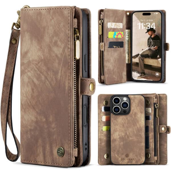 Solidenz Urban Wallet iPhone 16 Pro Max hoesje - Bruin