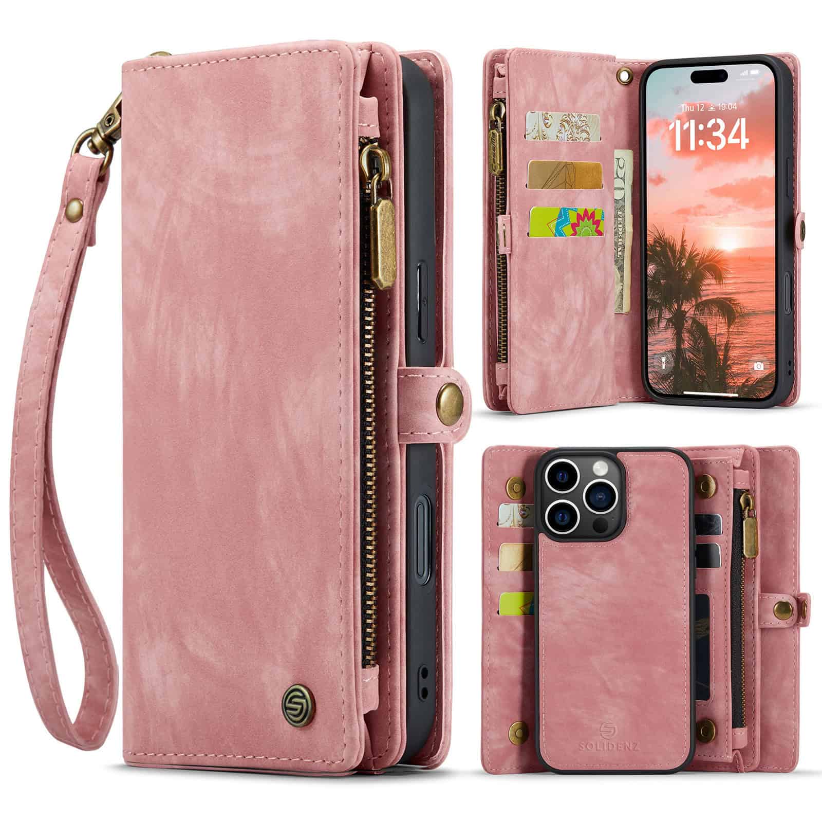 Solidenz Urban Wallet iPhone 16 Pro Max hoesje - Roze Main Image