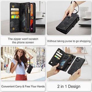 Solidenz Urban Wallet iPhone 16 hoesje - Zwart - 12