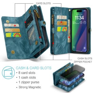Solidenz Urban Wallet iPhone 16e hoesje - Blauw - 10
