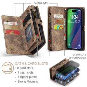 Solidenz Urban Wallet iPhone 16e hoesje - Bruin - 10
