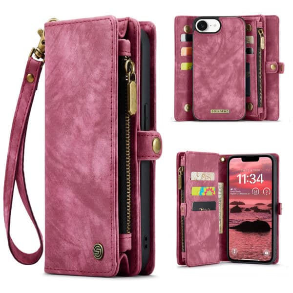 Solidenz Urban Wallet iPhone 16e hoesje - Rood
