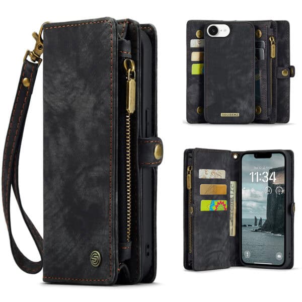 Solidenz Urban Wallet iPhone 16e hoesje - Zwart