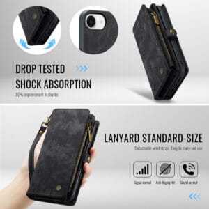 Solidenz Urban Wallet iPhone 16e hoesje - Zwart - 11
