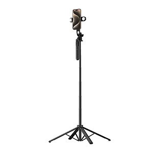 WiWu Tripod en Selfiestick - Met Statief - Met Verlichting - Met Bluetooth - Zwart - 1