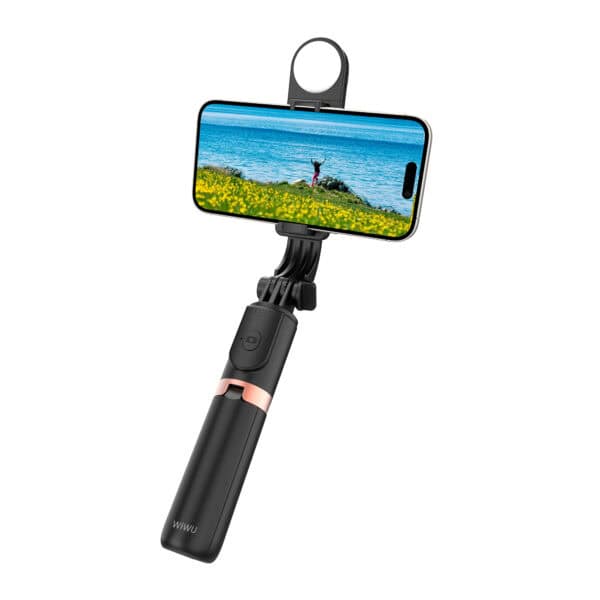 WiWu Mini Selfie stick - Met Bluetooth - Zwart