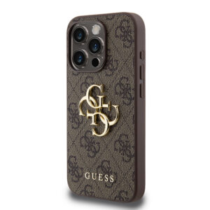 Guess Metal Logo iPhone 15 Pro Max hoesje - Bruin - 1