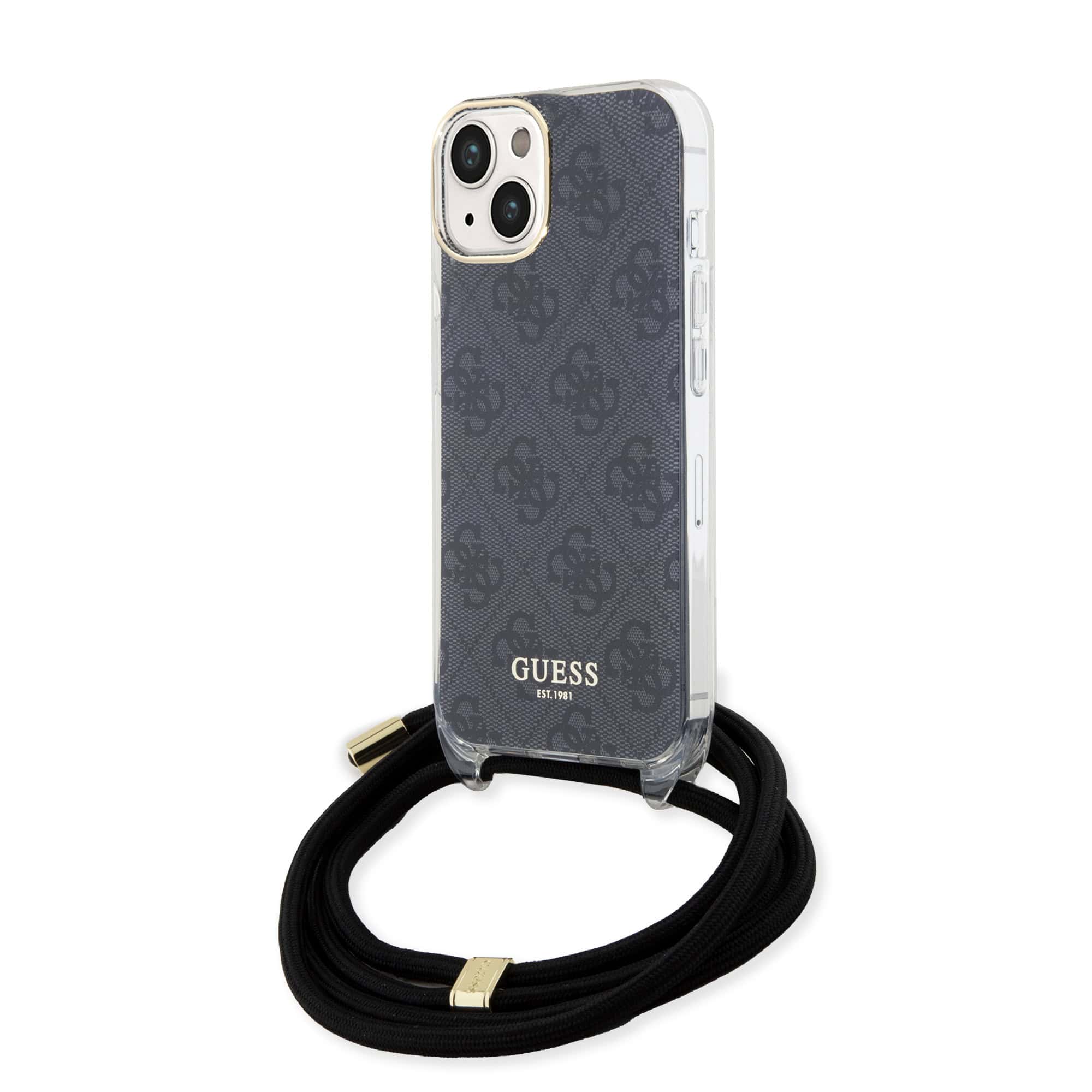 Guess IML Crossbody Strap iPhone 15 hoesje - Grijs Main Image