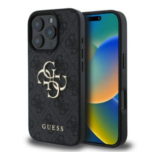 Guess Metal Logo iPhone 16 Pro Max hoesje - Grijs Main Image