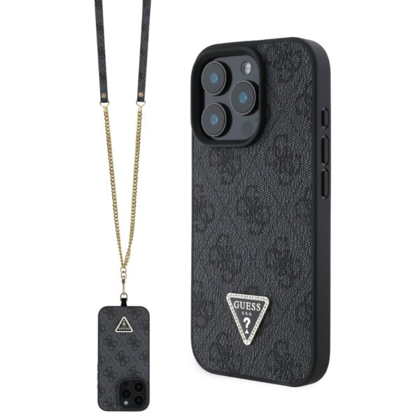Guess Crossbody Strap iPhone 16 Pro Max hoesje - Grijs