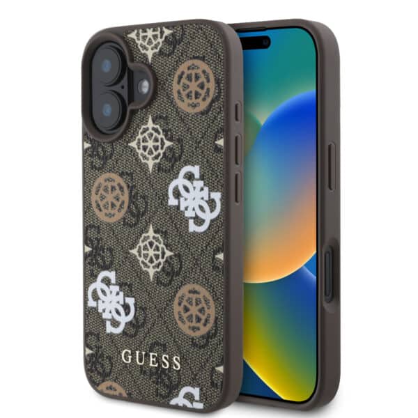 Guess Peony MagSafe iPhone 16 hoesje - Bruin