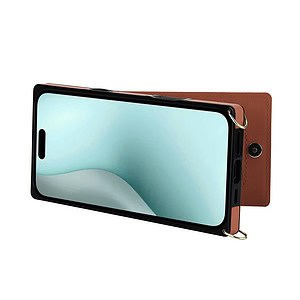 Solidenz Fashion Portemonnee hoesje met koord iPhone 16 - Bruin - 7