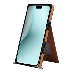 Solidenz Fashion Portemonnee hoesje met koord iPhone 16 Pro Max - Bruin - 3