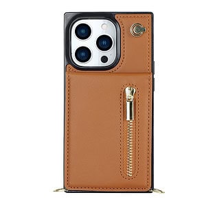 Solidenz Fashion Portemonnee hoesje met koord iPhone 16 Pro Max - Bruin - 1