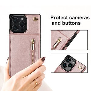 Solidenz Fashion Portemonnee hoesje met koord iPhone 16 Pro - Roségoud - 11