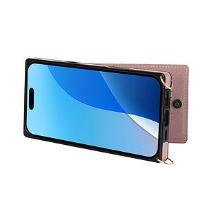Solidenz Fashion Portemonnee hoesje met koord iPhone 16 Pro - Roségoud - 9