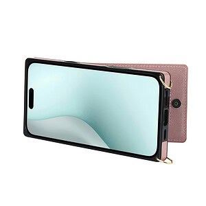 Solidenz Fashion Portemonnee hoesje met koord iPhone 16 - Roségoud - 8