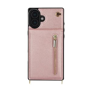 Solidenz Fashion Portemonnee hoesje met koord iPhone 16 - Roségoud - 1