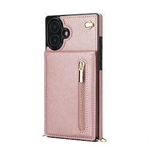 Solidenz Fashion Portemonnee hoesje met koord iPhone 16 - Roségoud - 4