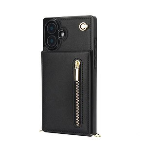 Solidenz Fashion Portemonnee hoesje met koord iPhone 16 Plus - Zwart - 2