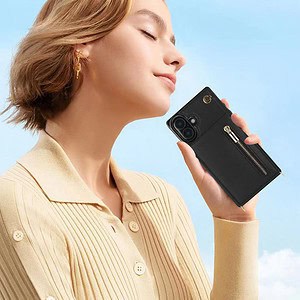Solidenz Fashion Portemonnee hoesje met koord iPhone 16 Plus - Zwart - 9