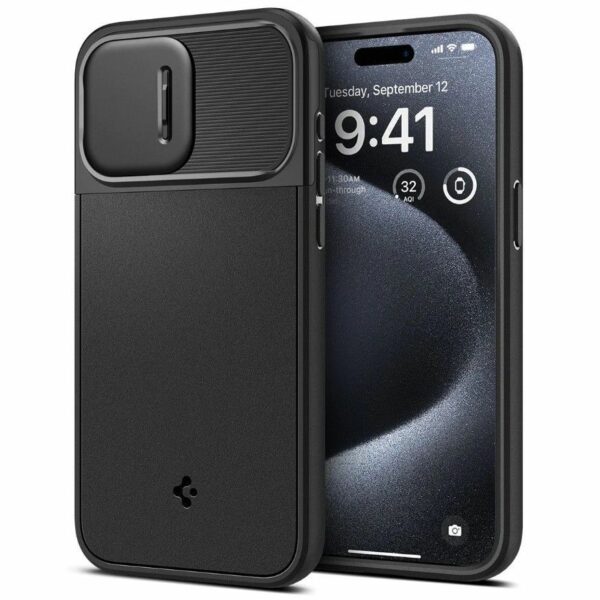 Spigen Optik Armor MagSafe iPhone 15 Pro Max hoesje - Zwart