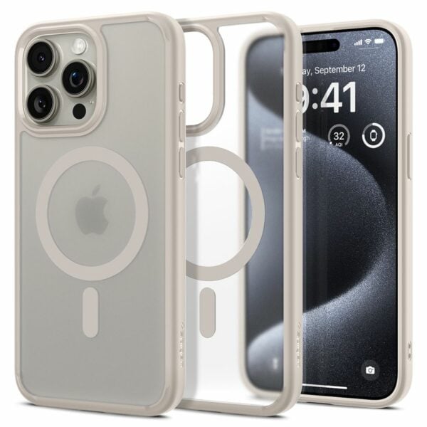 Spigen Ultra Hybrid MagSafe iPhone 15 Pro hoesje - Frost Natural Titanium