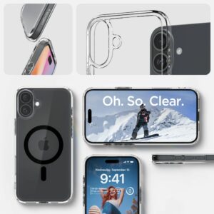 Spigen Ultra Hybrid MagSafe iPhone 16 Plus hoesje - Black ring - 10