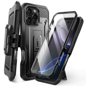 Supcase 360 Backcase hoesje met screenprotector iPhone 16 Pro - Zwart Main Image