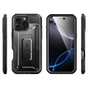 Supcase 360 Backcase hoesje met screenprotector iPhone 16 Pro - Zwart - 1